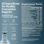 Eu Natural Conception for Her Fertility Supplements for Women - Ovulation, Hormonal Balance & Regular Cycle Support - Myo-Inositol, Folate, Shatavari & Vitex - 60 Vegetarian Capsules