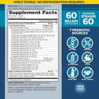 Vital Planet - Vital Flora Ultra Daily Probiotic 60 Billion CFU, 60 Diverse Strains, 7 Organic Prebiotics, Immune Support, Digestive Health Shelf Stable Probiotics for Women and Men 30 Capsules
