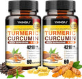 Turmeric Curcumin Supplement with Black Pepper & Bioactive Botanicals, Turmeric,Ginger,Berberine,Ceylon Cinnamon, – Premium Supplement for Daily Wellness Support 60 Capsules 2 Pack