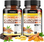 Turmeric Curcumin Supplement with Black Pepper & Bioactive Botanicals, Turmeric,Ginger,Berberine,Ceylon Cinnamon, – Premium Supplement for Daily Wellness Support 60 Capsules 2 Pack