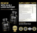 DLNIA 32 in 1 Liver Cleanse Detox & Repair Formula with Apple Cider Vinegar, Milk Thistle Supplement, Artichoke, Dandelion Root Supplement - Non-GMO & Vegan Herbal Liver Support & Repair