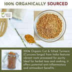Organic Way Turmeric/Haldi Root Cut & Sifted (Curcuma Longa) - Herbal Tea | Kosher & USDA Certified | Vegan, Non-GMO & Gluten Free | Tested for Heavy Metal and Purity | Raw from India (1LBS / 16Oz.)