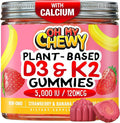 OH MY CHEWY Double-Flavored Vitamin D3 K2 & Calcium Fluffy Gummies - Supplement for Healthy Teeth, Bone & Energy - 5000 IU D3, 120 mcg K2(MK-7), 120 mg CA - Vegan & Non-GMO - 60 Count