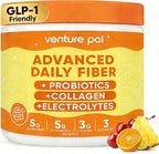 6-in-1 Daily Fiber Powder Supplement, Premium Acacia Fiber for Digestive & Gut Health, Sugar Free, GLP-1 Friendly Fiber Powder with Prebiotic, Probiotics, Collagen Peptides & Electrolytes - For Women