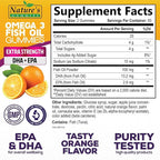Omega 3 Fish Oil Gummies, Heart Healthy Omega 3 Gummy Supplement with High Absorption DHA & EPA, Extra Strength Joint & Brain Support, Delicious Orange Flavor Fish Oil Nature's Vitamin - 120 Gummies