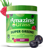 Amazing Grass Greens Superfood Powder: Greens Powder with Digestive Enzymes & Probiotics, Organic Spirulina, Chlorella, and Beet Root Powder, Berry, 30 Servings (Packaging May Vary)