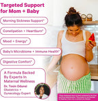 Pink Stork Prenatal Probiotic for Women | 50 Billion CFU | Vitamin B6, Prebiotics | Pregnancy Probiotics for Morning Sickness | Digestive, Immune, & Gut Health | Vegan, Gluten-Free | 30 Capsules, Mint