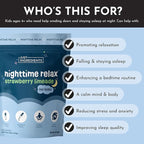JUST INGREDIENTS Kids Nighttime Relax Drink Mix – Strawberry Limeade Flavor – 60 Servings | Magnesium, Tart Cherry & L-Theanine | Supports Evening Calm, Relaxation & Restful Sleep*