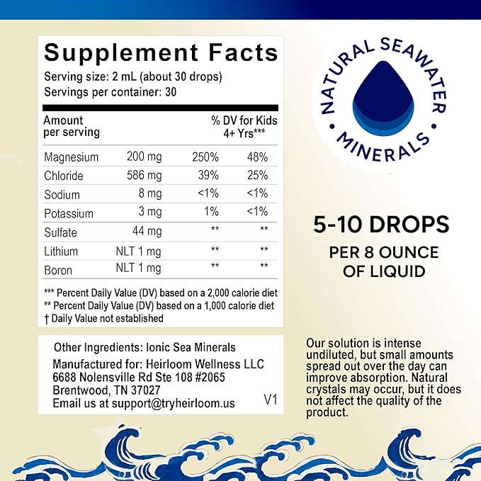 Trace Mineral Drops – Liquid Ionic Trace Minerals Supplement for Daily Hydration & Electrolyte Balance, Unflavored Electrolyte Drops for Water