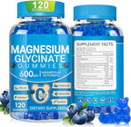 Magnesium Glycinate Gummies 600mg, Chewable Sugar Free Potassium Magnesium Gummies with Manganese Glycinate, Vitamin D, B6, and CoQ10 for Calm Support & Sleep for Adults, 60 Days Supply