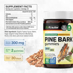 BIO KRAUTER® Pine Bark Extract for Skin & Antioxidant Support - French Maritime Pine Bark Gummies 300 mg for Clear Skin - 90 Gummies, 45-Day Supply - Non-GMO, Blueberry Flavor