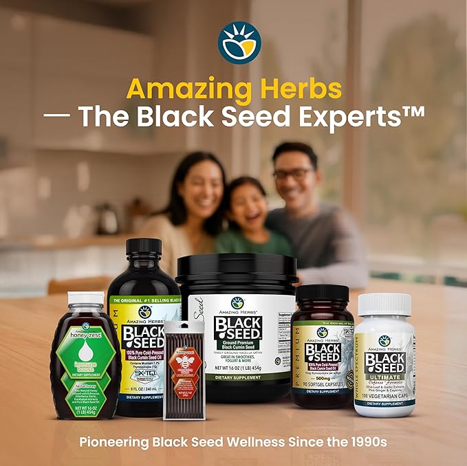 Amazing Herbs Premium Black Seed Oil - Gluten Free, Non GMO, Cold Pressed Nigella Sativa Aids in Digestive Health, Immune Support, Brain Function - 1 Fl Oz (Pack of 3)