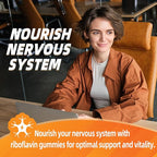 Vitamin B2 Gummies | Riboflavin 400mg | B2 Vitamin 400mg Chewable for Adults and Kids, Migraine Relief & Energy and Nervous System Support, Non GMO, Vegan - 120 Counts