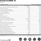 Celebrate Vitamins CelebrateONE 45, 45mg Iron - Once Daily Bariatric Multivitamin, Essential Vitamins & Minerals - Gastric Bypass & Sleeve Gastrectomy Supplement (30 Capsules)