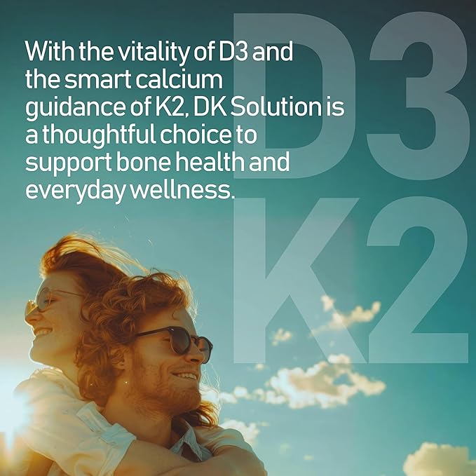 NANOWELL DK Solution 120 Softgels X 2 Bottles (Vitamin D3 + K Complex) - Dietary Supplement for Bone, Teeth and Muscle Health, Immune Support (240 Count)
