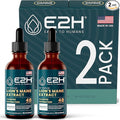 Lions Mane Liquid - Lion Mane Mushroom Supplement - Promotes Mental Clarity, Memory & Focus - Lions Mane Mushroom for Immune Support - Non-GMO, Vegan (2 Bottles) by E2H