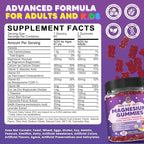 (2 Pack) Magnesium Glycinate Gummies for Kids & Adults, Sugar Free Magnesium Glycinate 400/200mg Supplement with Chamomile, Lavender, L-Theanine & GABA, B6, D3 & K2 for Relax, Brain, Immune Support