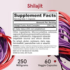 Jarrow Formulas Shilajit 250 mg, Dietary Supplement, Shilajit Acid Complex for Cellular Energy Production, 60 Veggie Capsules, 60 Day Supply (Pack of 12)