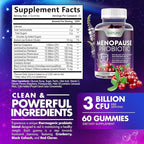Menopause Supplements for Women - Menopause Probiotic Gummy - Women’s Menopause Relief for Hot Flashes, Night Sweats & Mood Swings with Black Cohosh & Cranberry - Non-GMO, Vegan - 60 Gummies
