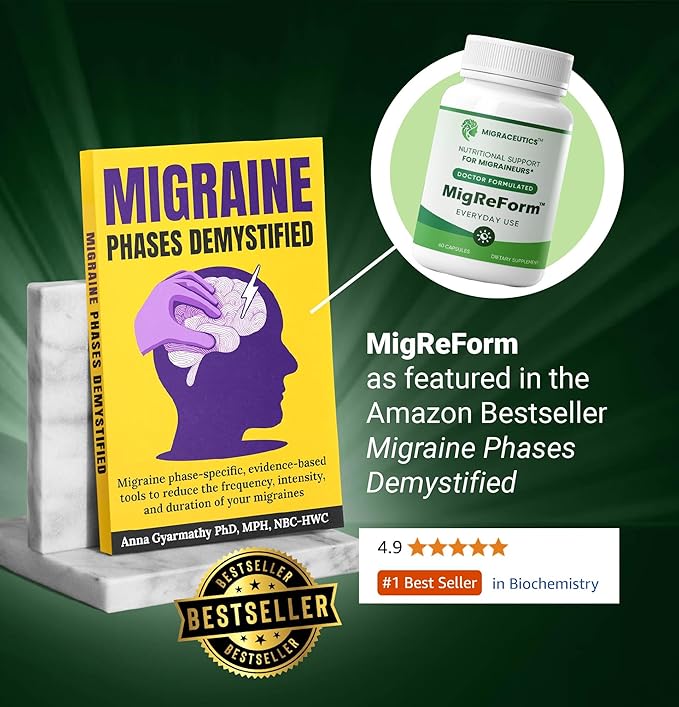 MigReForm – Doctor Formulated Nutritional Supplement and Migraine Wellness Support - Natural Migraine Health Formula with Magnesium, Vitamin B2 & CoQ10-60 Capsules for Women & Men