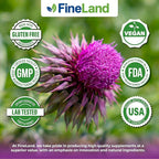 FineLand Milk Thistle Pills 50:1 Extract with 80% Silymarin Flavonoids – Liver & Antioxidant Support - 50X Concentrated Seed Extract -120 Vegan Capsules, Non-GMO, Made in USA