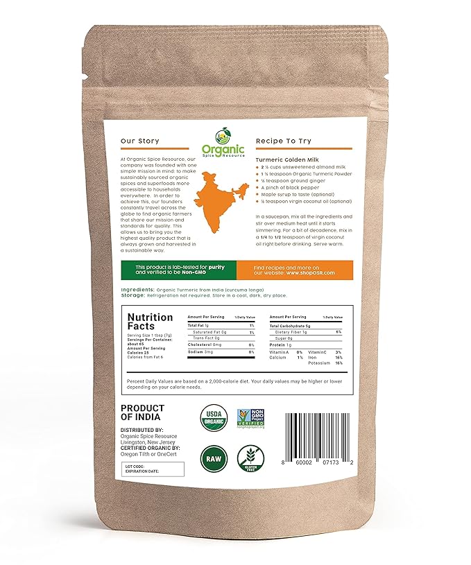 Organic Turmeric Powder w/Curcumin | 32 Ounce (Pack of 2) | USDA Organics and Non-GMO | 100% Raw and Natural by OSR