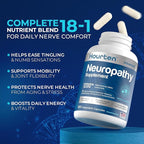 Neuropathy Sciatica Nerve Support Supplement - 1200mg High-Potency Alpha Lipoic Acid 18-in-1 Nutrient Blend - Neuropathy Support for Feet Legs Hands Lower Back 180 Capsules