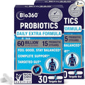 Extra Strength Probiotic for Digestive Health and Immune Support, 60 Billion CFU & 15 Strains, Gut Health Probiotics for Men and Women Supports Occasional Constipation, Diarrhea, Gas & Bloating, 60CT