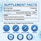 NMNH (NMN Supplement Alternative), NAD+ Supplement with Dihydronicotinamide Mononucleotide for Cellular Health, Healthy Aging & Sustained Energy, 60 Capsules