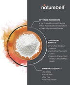NatureBell 2 Pack Instant Creatine Monohydrate Powder 500g, 5,000mg Per Serving | Micronized, Pure, & Unflavored | Pre-Workout | Keto, Vegan, Filler-Free | 200 Servings (2.2 lb)