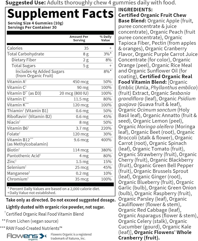 Garden of Life Organics Men 40+ Gummy Vitamins - Berry - Certified Organic, Non-GMO, Vegan, Kosher Complete Multi - Methyl B12, C & D3 - Gluten, Soy & Dairy Free, 120 Real Fruit Gummies, (Pack of 2)