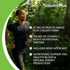 NaturesPlus Chewable Iron, Cherry - 90 Tablets, Pack of 2 - Supports Healthy Blood & Natural Energy Production - High-Potency Supplement with Vitamin C & Herbs - 180 Total Servings