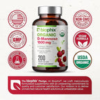 biophix D-Mannose USDA Organic 1500 mg 200 Veggie Caps - Supports a Healthy Bladder Urinary Tract, Non-GMO, Vegan-Friendly