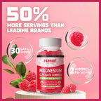 Magnesium Glycinate Gummies - Sugar Free Magnesium Potassium Supplement with Vitamin D, B6, CoQ10 for Calm Mood & Sleep Support - 120 Raspberry Chews