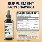 B1 B6 B12 Vitamin Liquid Drops - Nerve, Energy, Brain Support Supplement - Fruity-Like Flavor - Methylcobalamin, Thiamine, Pyridoxine (2)