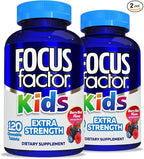 Focus Factor Kids Extra Strength Daily Chewable for Brain Health Support,– Vitamins - Quality Formula – Gluten & Dairy Free Supplements for Children-– No Artificial Sweetener,120 Count (Pack of 2)