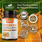 Turmeric Curcumin Supplement Complex - BioPerine Black Pepper Extract Advanced Absorption Curcuminoids for Nature's Joint Support - Antioxidant Herbal Supplement for Women & Men, Non-GMO - 60 Softgels