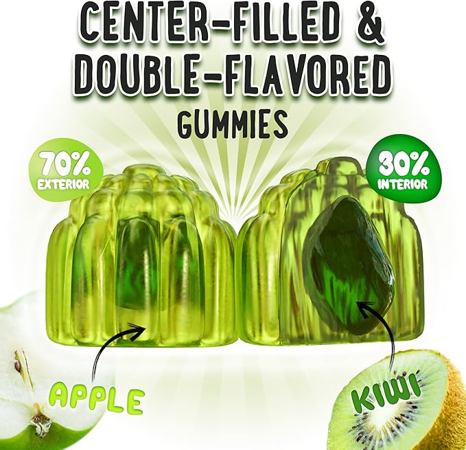 OH MY CHEWY Center-Filled Vitamin D3 K2 & Calcium Gummies - Supplement for Healthy Teeth, Bone & Energy - 5000 IU D3, 120 mcg K2(MK-7), 120 mg CA - Vegan & Non-GMO - 60 Count