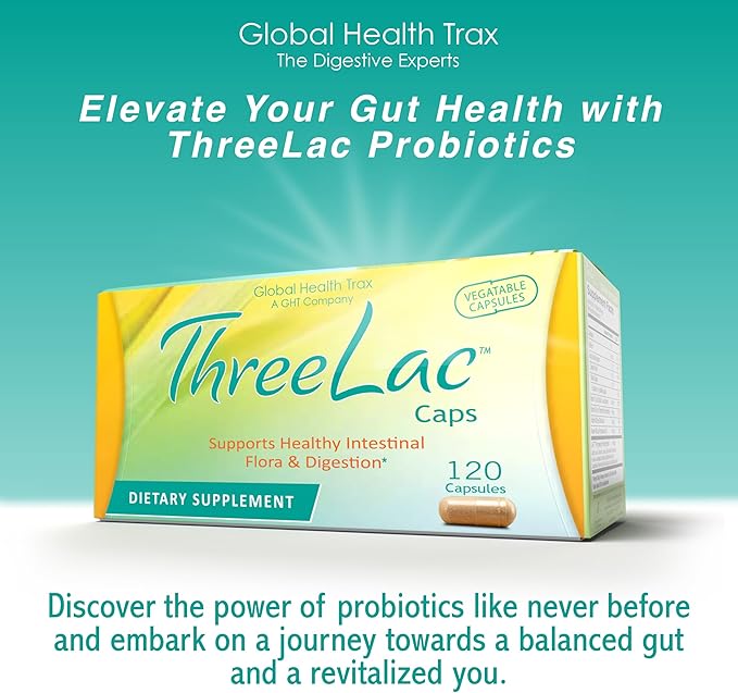 GHT - ThreeLac Probiotic Capsules, 240 Ct - Comprehensive Digestive Support for Men, Women, and Children - Immune System and Gut Balance, Non-GMO