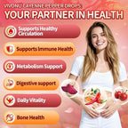 VivoNu Cayenne Pepper Softgels Supplement, Supports Leg Vein, Heart and Blood Vessel Health, with Vitamin E D3+K2 and Extracts of Grape Seed, Hawthorn, Beetroot, Berberine (Drops /4 Bottle)