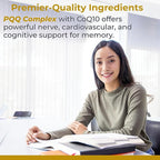 Premier Research Labs Premier PQQ Complex with CoQ10 - Coenzyme Q10, Co Q 10 Supplement with Pyrroloquinoline Quinone (PQQ) for Antioxidant, Brain & Heart Support - 60 Vegetarian Capsules