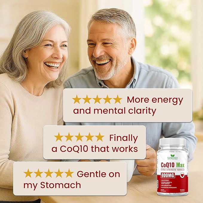 CoQ10 Powerful Antioxidant Supplement - Extra Strong Formula 800mg, 60 Capsules, 1-Month Supply with Coenzyme Q10 Vitamins and Supplements