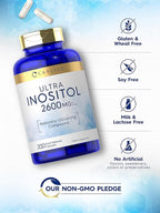 Carlyle Inositol Supplement | 2600mg | 200 Capsules | for Women & Men | as Myo-Inositol | Non-GMO, Gluten Free