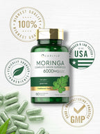 Carlyle Moringa Oleifera Supplement | 180 Capsules | Complete Green Superfood for Women and Men | Non-GMO and Gluten Free | from Moringa Leaf Powder