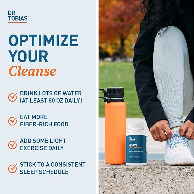 Dr. Tobias Colon Cleanse - Constipation Relief & Gut Health Support for Women & Men | 14 Day Colon Cleanser for a Gentle Colon Detox & Gut Flush - 2 Bottles of 28 Capsules