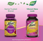 Nature’s Way Alive! Gummy Prenatal Vitamins, Prenatal Multivitamin Supplement with Plant-Based DHA for Brain & Eye Development*, Vegetarian Orange Raspberry Lemonade Flavored, 90 Gummies