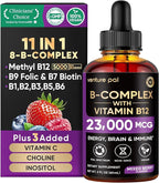Venture Pal Vitamin B Complex Liquid Drops, B12 Methylcobalamin | B9 Folic | B1,B2,B3,B5,B6,B16 - Vitamin C, Choline, Inositol, Immune & Energy Metabolism, Brain & Heart Support