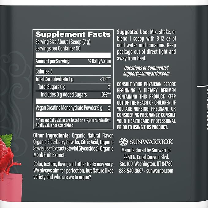 Creatine Monohydrate Powder Micronized PreWorkout Recovery Supplement | Support Muscle Building Strength Training Cognition | Vegan & Keto Friendly Easily Mixes (50 Servings) Raspberry Flavored