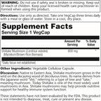 SOLARAY Shiitake Mushroom 600 mg | 100 Count