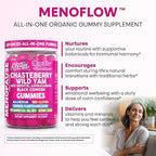 Clean Nutra Menopause Supplements for Women Chastberry Wild Yam Gummies Inositol Black Cohosh Magnesium Red Clover DIM Supplement B6 Magnesium Glycinate Glycine Vitex Hormone Balance Gummy Vitamins